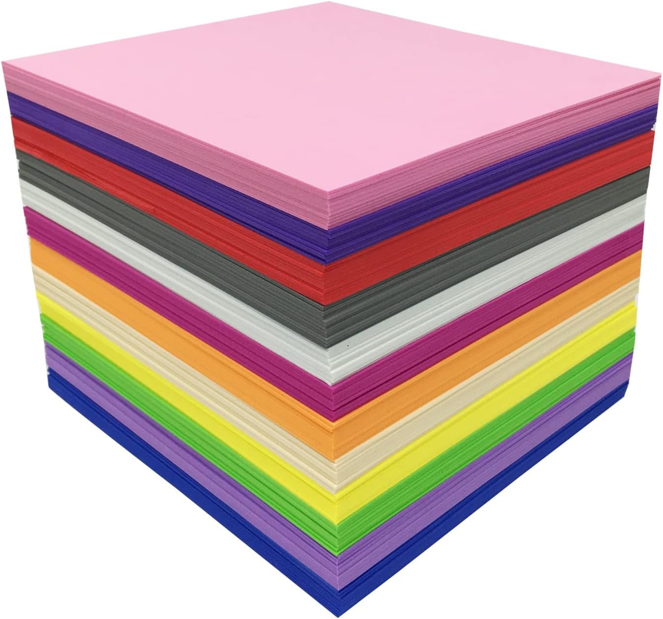 96 قطعة من ألواح إسفنج إيفا بسمك 1 مم، 7.8 × 5.9 بوصة، ورق إسفنجي للحرف اليدوية، 12 لونًا للمشاريع الحرفية للأطفال، حفلات الفصول الدراسية اليدوية والمزيد من PAIDU