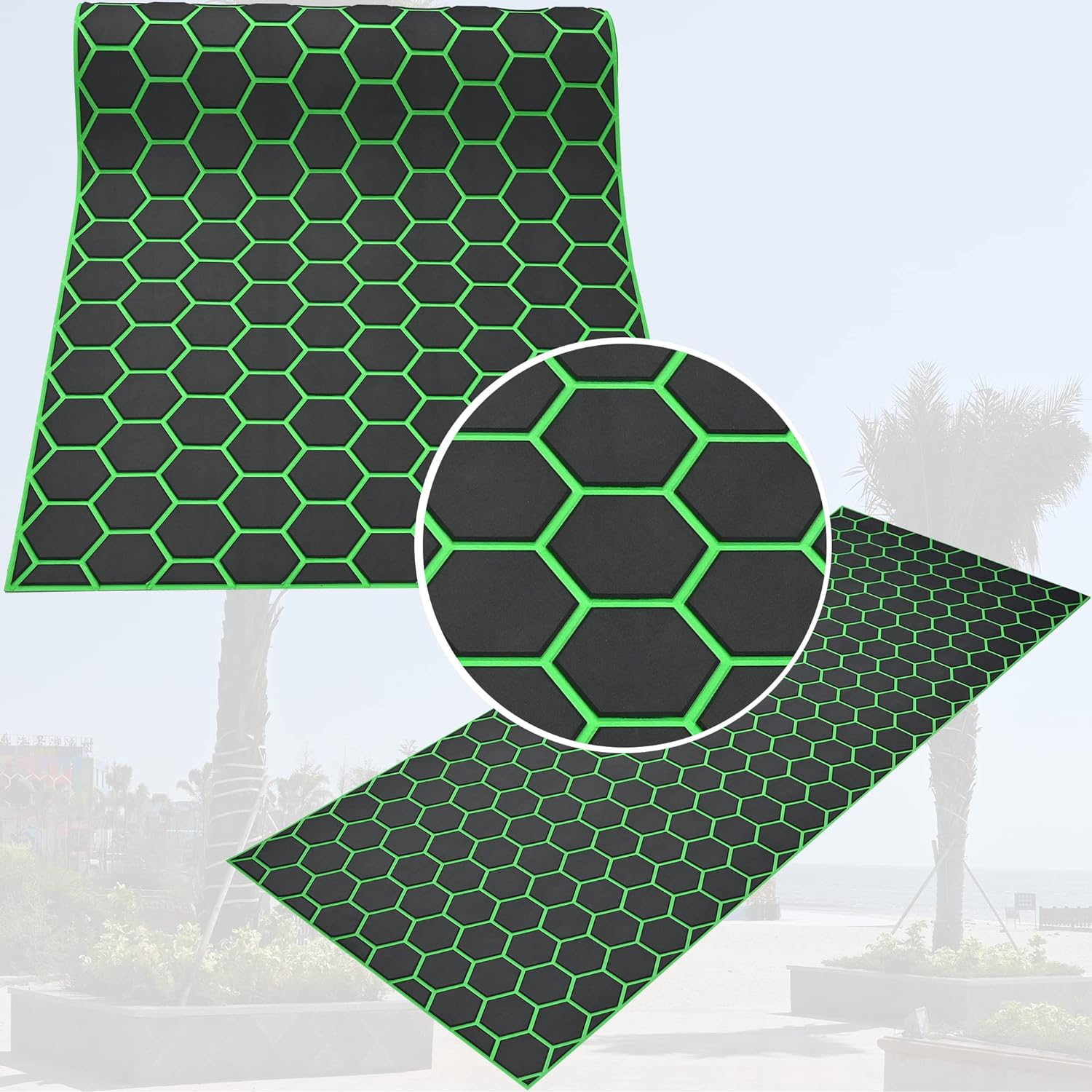 94.5x35.4 خطوط سداسية إيفا ذاتية اللصق لوح سطح القارب لليخوت البحرية RV لحمام السباحة وأرضية القارب سميكة غير قابلة للانزلاق بواسطة PAIDU