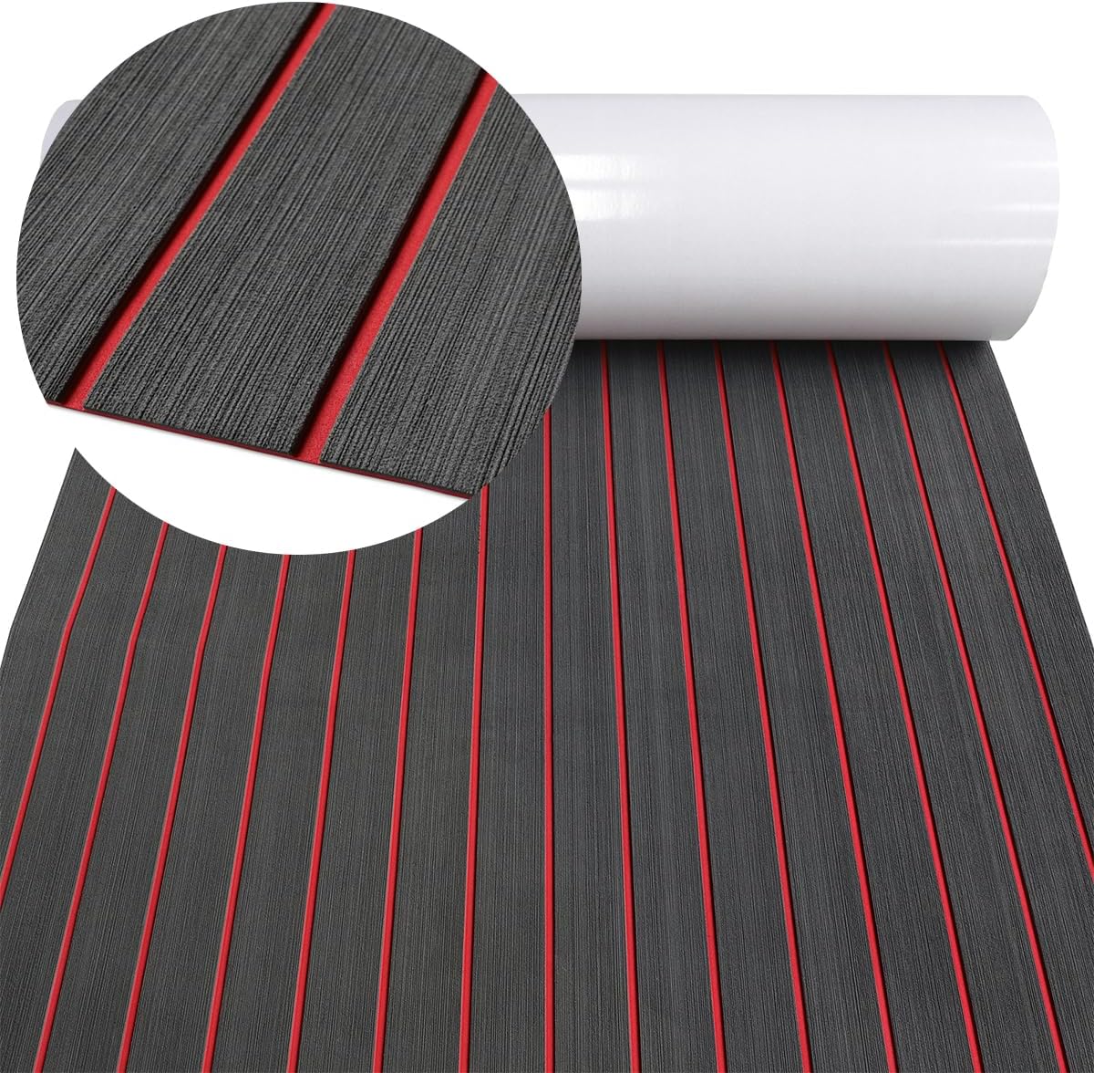 Boat Flooring Eva Foam Boat Decking 94x45/35/16 Faux Teak Marine Carpet Boat Flooring Non-slip Self-adhesive Foam Boat Deck Mat Rolls Sheet For MotorBoats Pontoon Yacht Jon Boat Floor By PAIDU