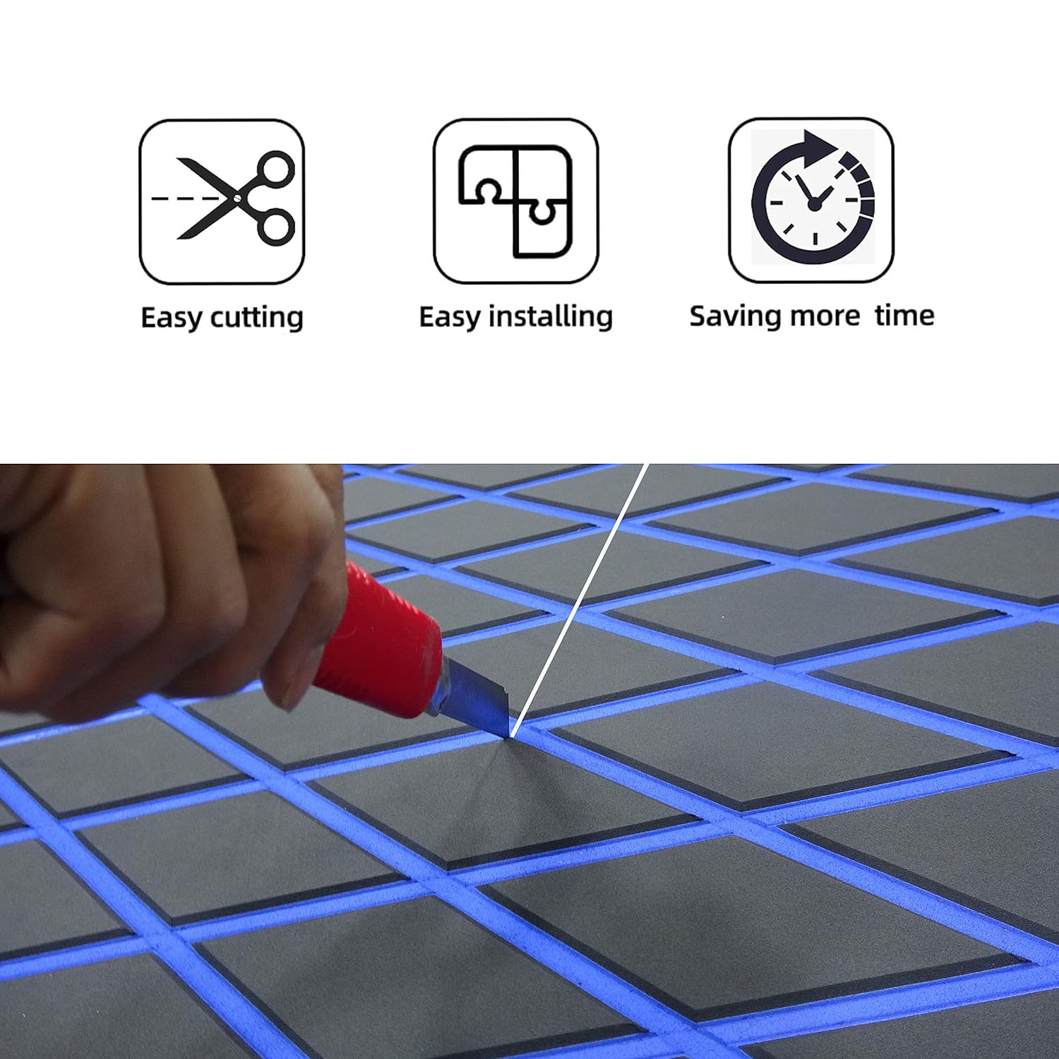 Boat Flooring Eva Foam Decking Marine Non-slip Self-adhesive Flooring For Motorboat Fishing Boat RV Yacht Kayak Swimming Pool 86.6X37.4 By PAIDU