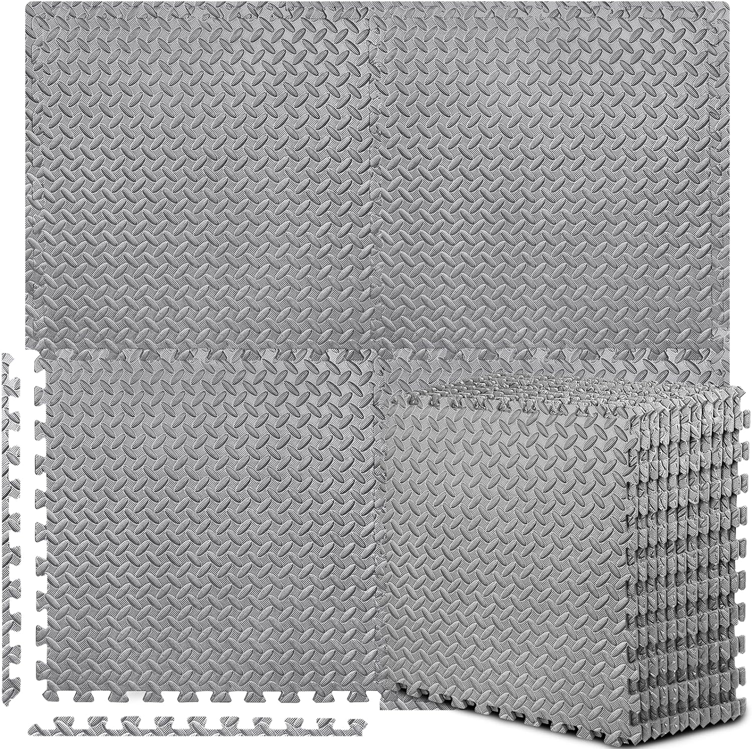 بساط تمرين ألغاز مع 12/24/48 بلاطًا متشابكًا من إسفنج الصالة الرياضية مقاس 24 بوصة × 24 بوصة من إسفنج إيفا لبلاط الأرضيات الواقي لمعدات الصالة الرياضية من PAIDU