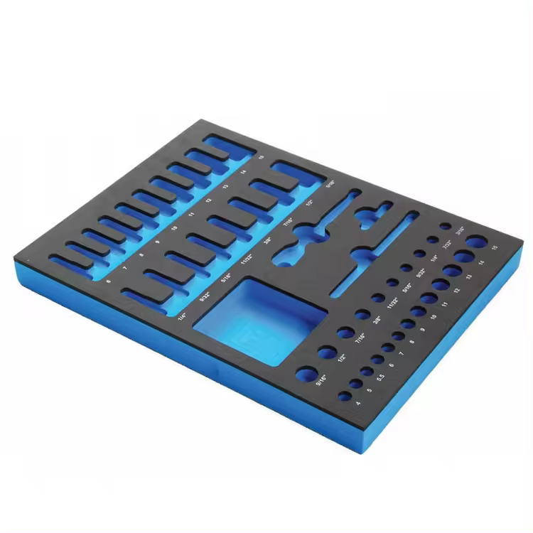 Paidu Custom Best Price High density CNC Cutting Antistatic EVA Foam packaging box Insert With Surface Laser Logo fram China