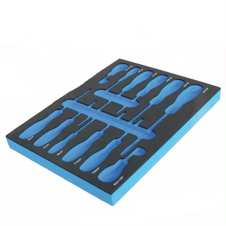 بايدو مواد التعبئة والتغليف عالية الكثافة حسب الطلب شكل التعبئة رغوة اللون الأسود نقش إيفا رغوة للتغليف الواقي